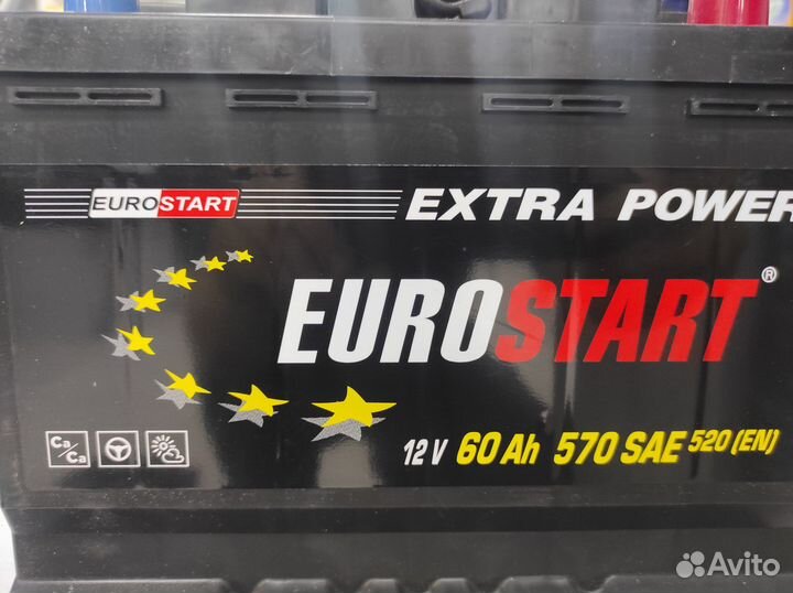 Аккумулятор 60Ач 570А SAE Eurostart оп Беларусь