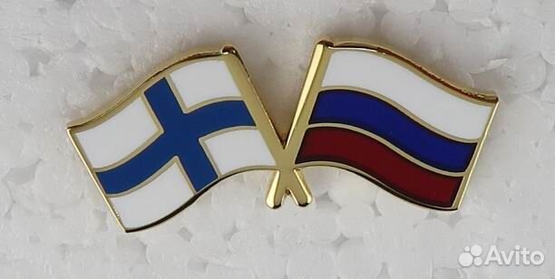 Значок флаг Финляндия-Россия