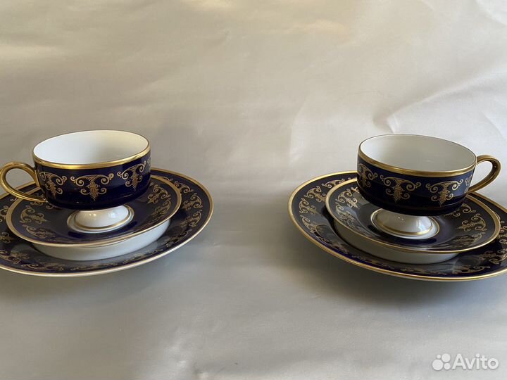 Трио чайное кобальт Германия