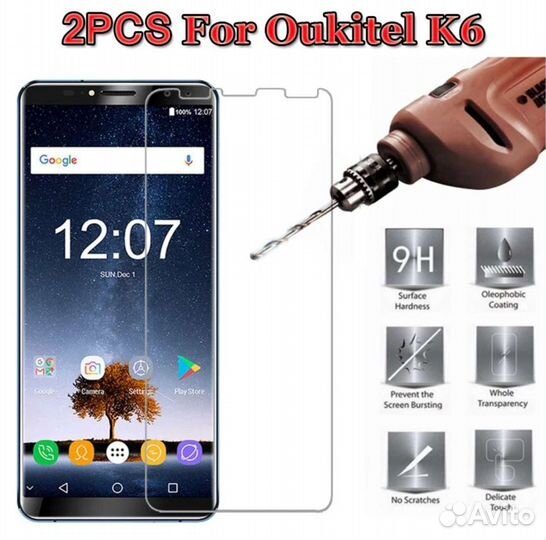 Защитное стекло для oukitel k6