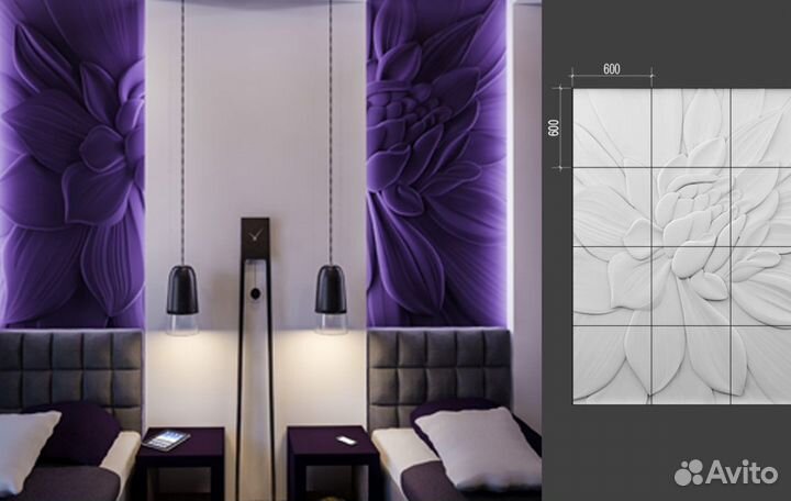 Гипсовое панно барельеф 