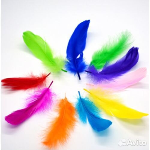 Перья цветные декоративные