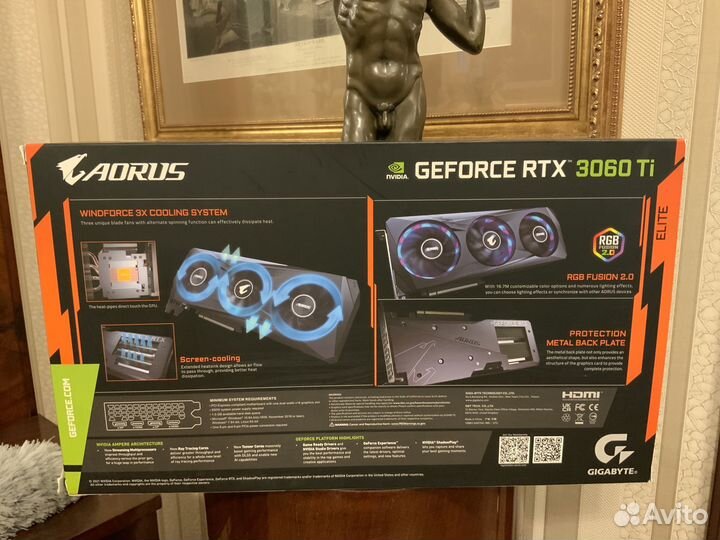 Видеокарта rtx 3060 ti 8gb aorus elite