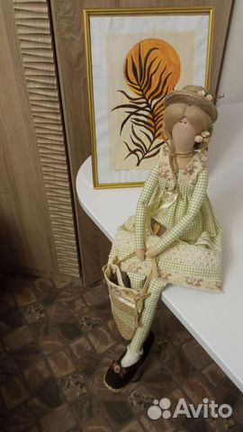 Кукла тильда. Рост 50 см. Ткань-хлопок