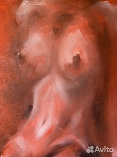 Картина маслом/девушка/50*50/ ню