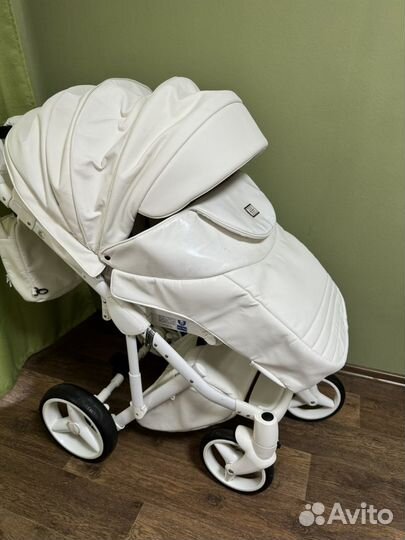 Коляска adamex luciano 2 в 1 белая