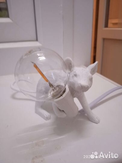 Декоративный светильник крыса с лампочкой