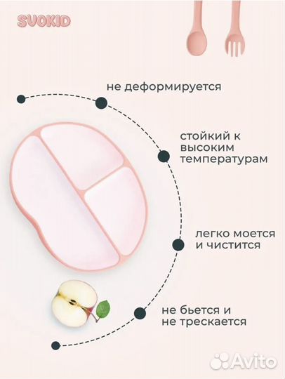 Детский силиконовый набор посуды для кормления