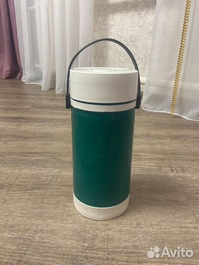 Термос 1 л широкое горло со стеклянной колбо