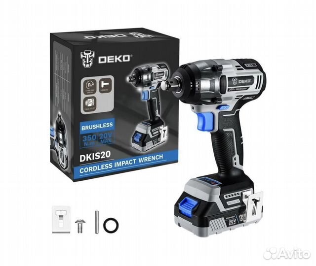 Гайковёрт ударный бесщёточный deko dkis20 350NM