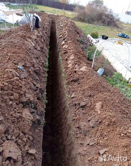 Земляные работы копка траншеи
