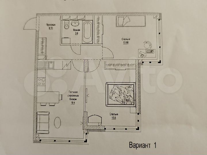 2-к. квартира, 62,8 м², 4/7 эт.