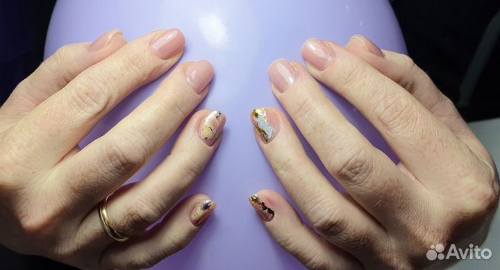 Маникюр комби + гель лак