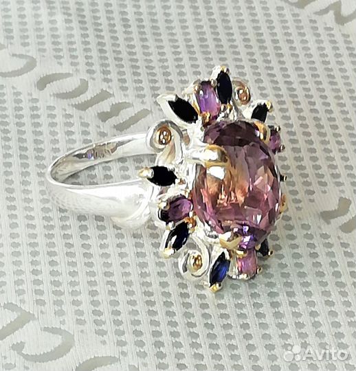 Кольцо серебро аметрин разм.19,0 К173