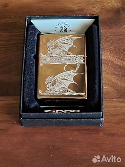 Zippo. Anne Stokes Gothic Dragon. Black Ice. NEW