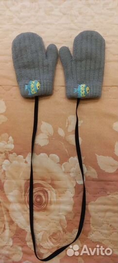 Зимний набор шапка и варежки для мальчика