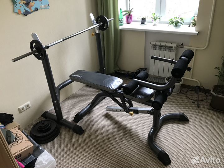 Штанга, стойка, скамья