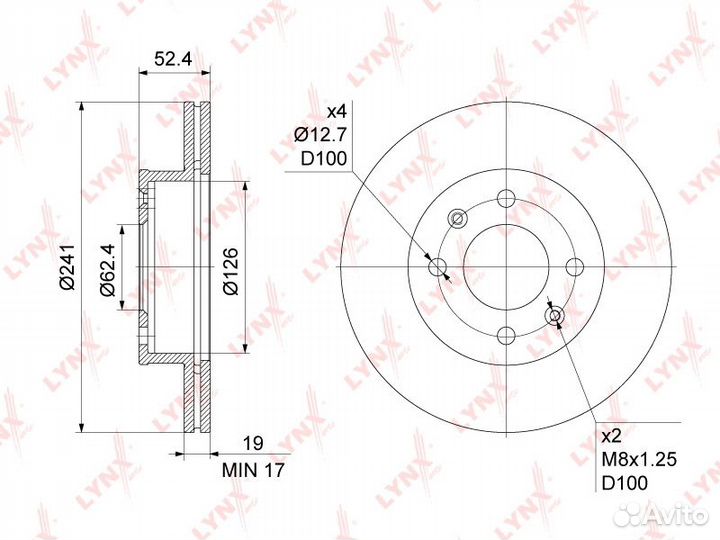 Диск тормозной перед правлев