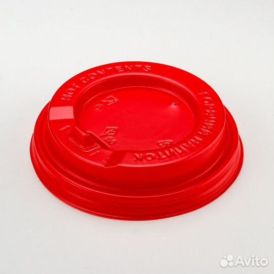 Крышка к стаканам 300-500мл красная d90мм с откид