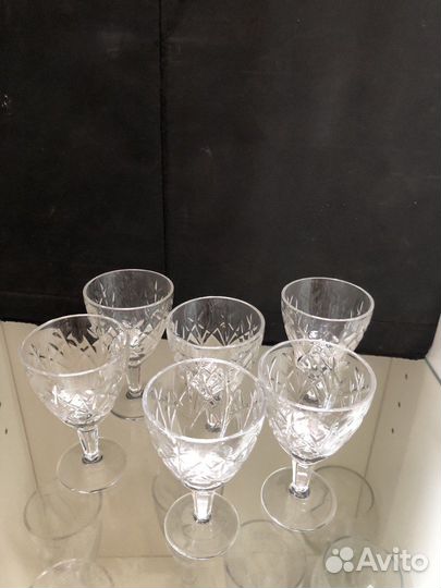 Хрустальные рюмки на ножке СССР 6 шт