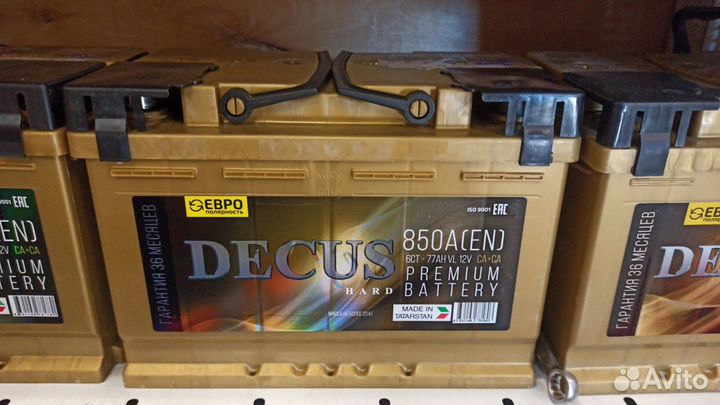 Аккумуляторы Новые Decus 6ст-77Ah(850A)