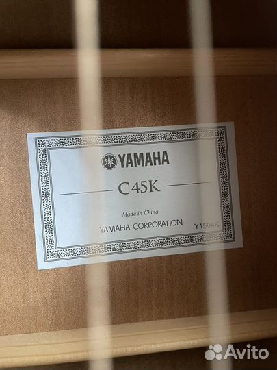 Акустическая гитара yamaha c45k