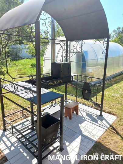 Мангал с печкой под казан