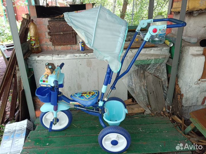 Велосипед бу детский трёхколёсный синий