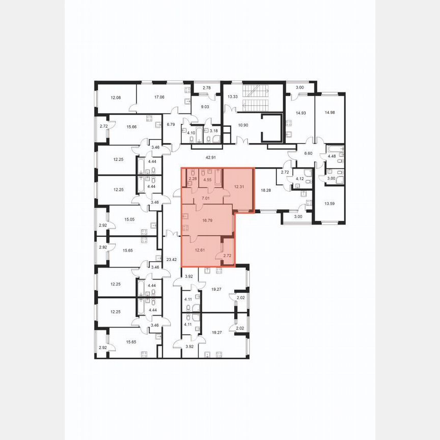 2-к. квартира, 56,3 м², 6/9 эт.