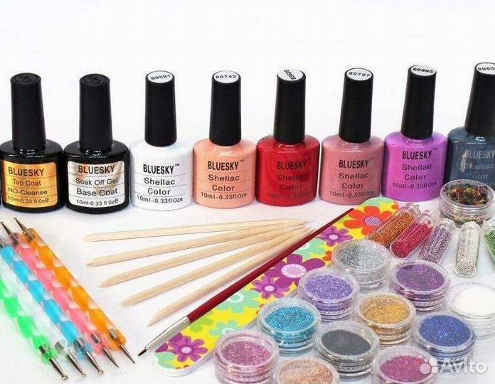 Набор гель - лаков + все для дизайна ногтей