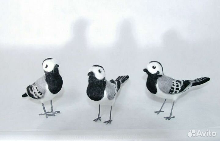 Трясогузка птица валяная игрушка