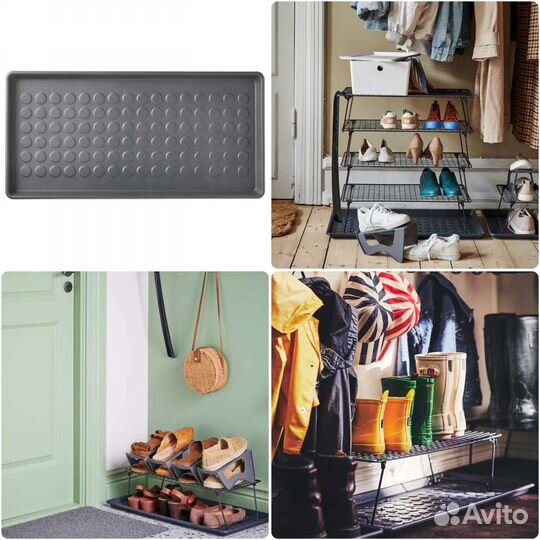 Полка для обуви и коврик IKEA grejig baggmuck