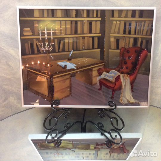 Картина из кристаллов Сваровски «Кабинет». Ручная