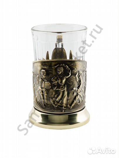 Подстаканник латунный «Русские пляски»
