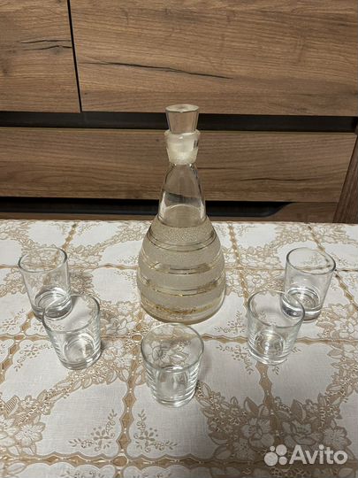 Графин-штоф и рюмки (стекло и хрусталь) СССР