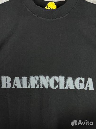 Футболка Balenciaga Logo Spray Black