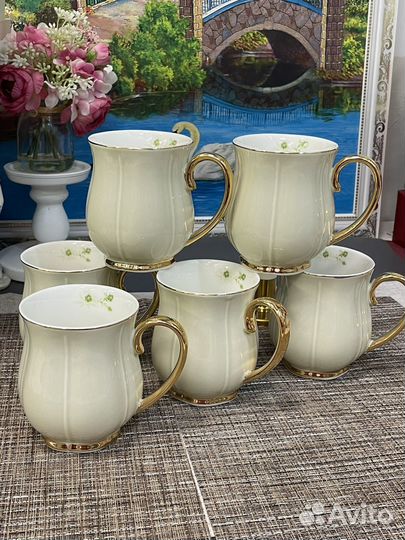 Чайный фарфоровый набор 6 шт 400 мл
