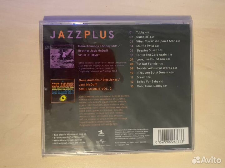 Gene Ammons/Sonny Stitt – Soul Summit CD Jazz Plus
