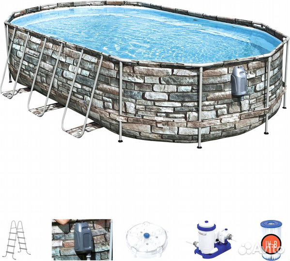 Каркасный бассейн Bestway Power Steel Swim Vista