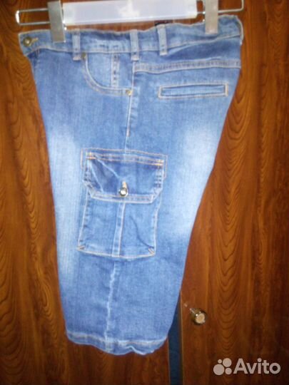 Бриджи джинсовые