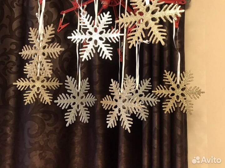 Новогодние снежинки 16 шт