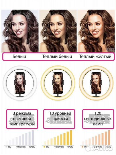 Кольцевая лампа 26 см