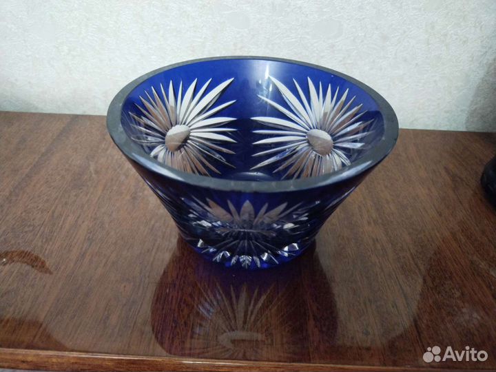 Конфетница цветной хрусталь