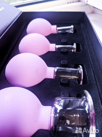 Вакуумные банки для лица стеклянные