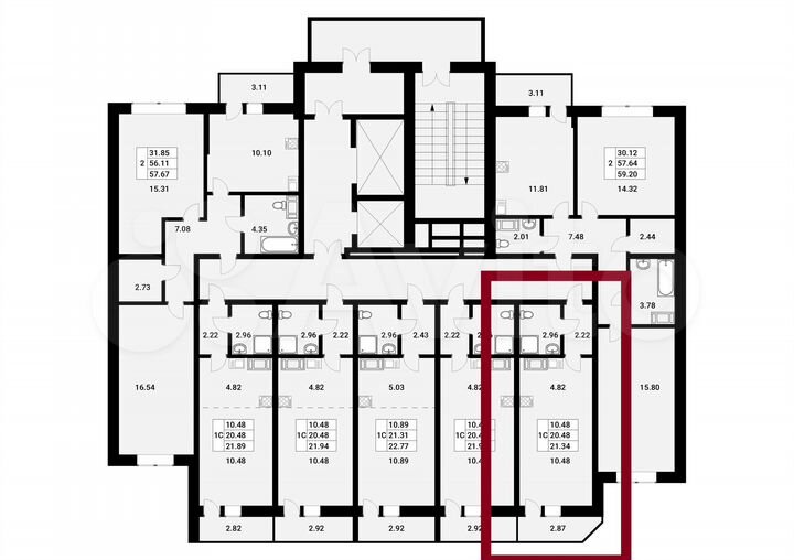 Квартира-студия, 22 м², 19/19 эт.