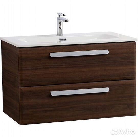 Тумба под раковину Cezares Eco-Cer-N 80 ECO-CER-N-800-2C-SO-NCS-P подвесная Орех шоколад Софт без ру