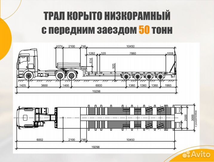 Перевозка негабаритных грузов -услуги трала от 300