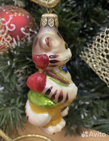 Ёлочная игрушка «Кот Базилио» из стекла