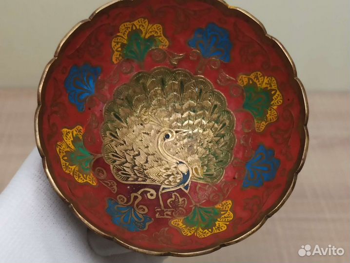 Индийская Ваза Сахарница Латунная Латунь Индия 90е