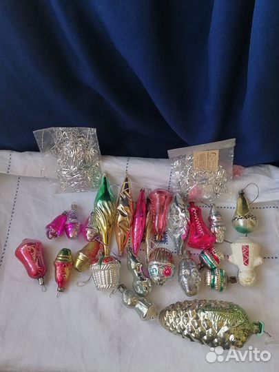 Елочные игрушки стекло СССР